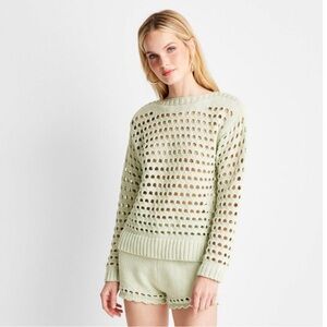 Target Light Green Knit Sweater and Shorts Set